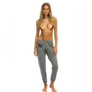 Aviator Nation LOGO SWEATPANTS - HEATHER GREY